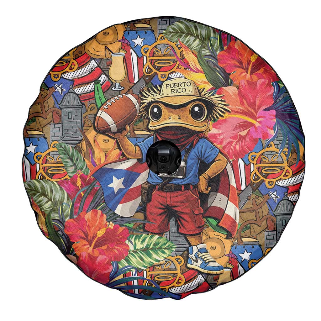 Funny Benito Bowl Spare Tire Cover Puerto Rican Coquí Football