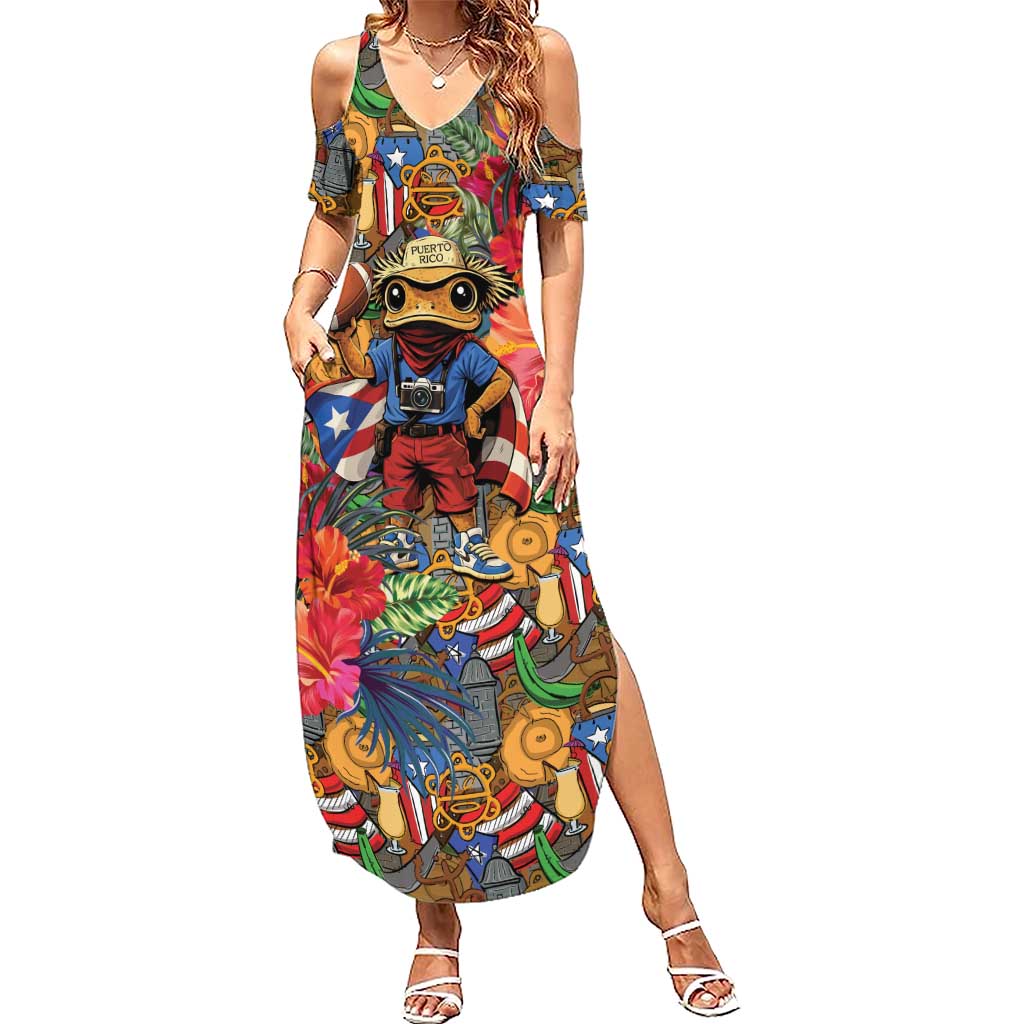 Funny Benito Bowl Summer Maxi Dress Puerto Rican Coquí Football