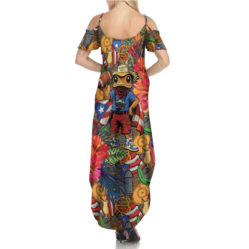 Funny Benito Bowl Summer Maxi Dress Puerto Rican Coquí Football