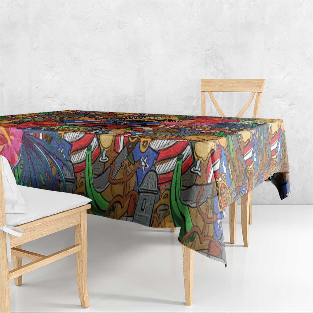 Funny Benito Bowl Tablecloth Puerto Rican Coquí Football