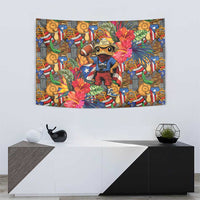 Funny Benito Bowl Tapestry Puerto Rican Coquí Football
