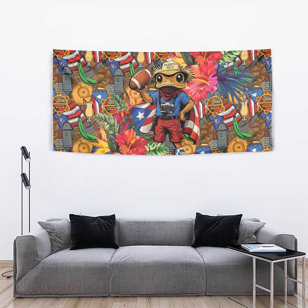 Funny Benito Bowl Tapestry Puerto Rican Coquí Football