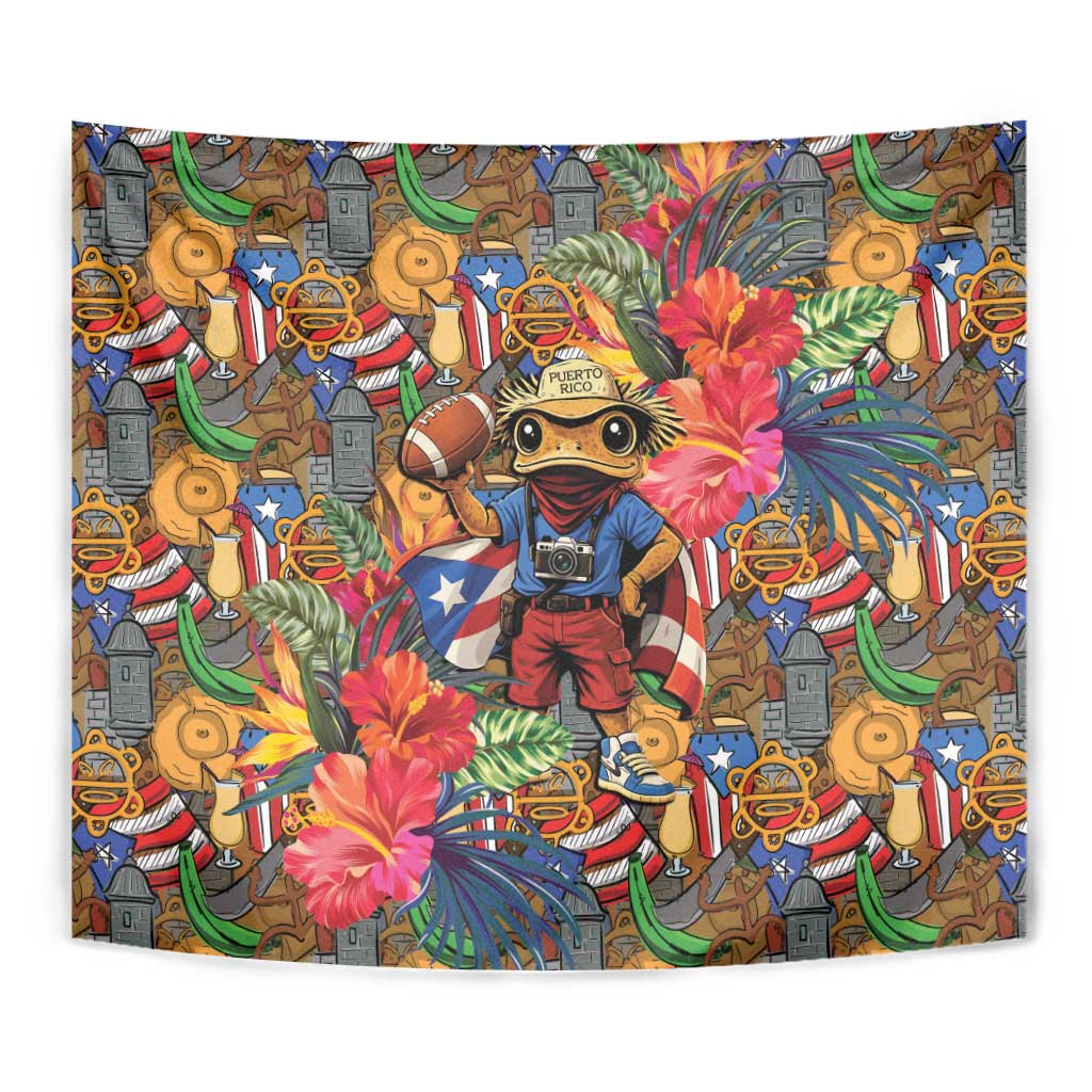 Funny Benito Bowl Tapestry Puerto Rican Coquí Football