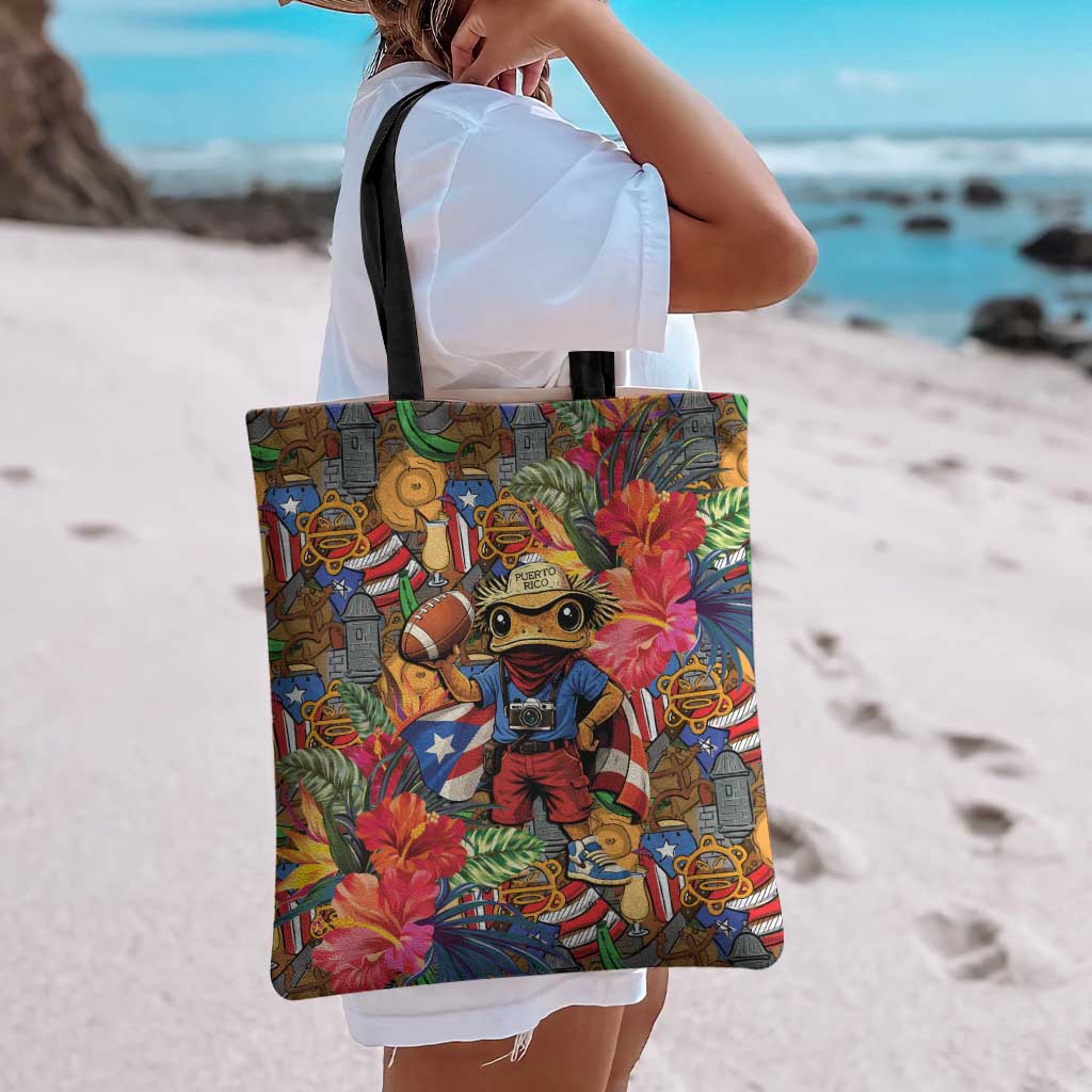 Funny Benito Bowl Tote Bag Puerto Rican Coquí Football