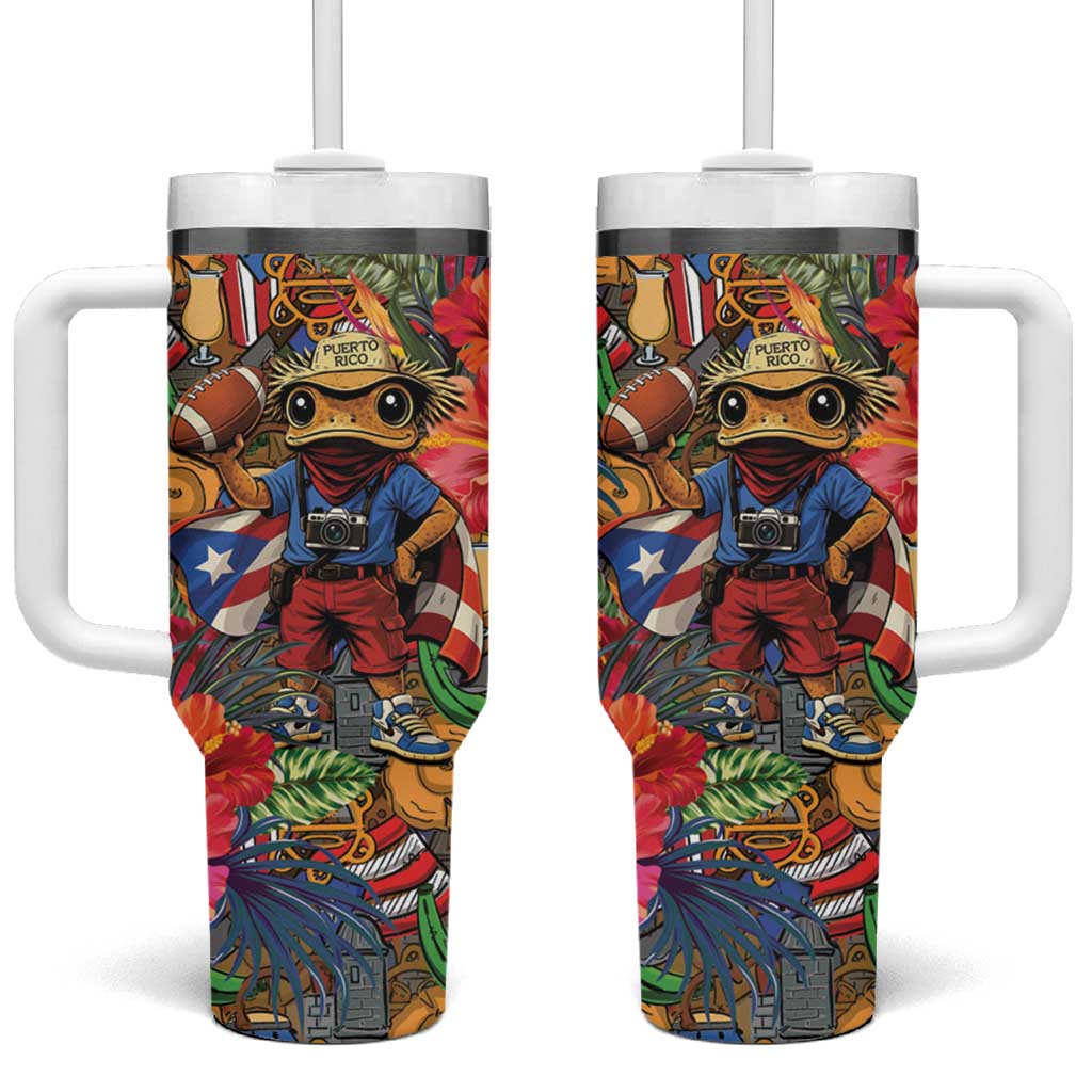 Funny Benito Bowl Tumbler With Handle Puerto Rican Coquí Football