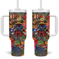 Funny Benito Bowl Tumbler With Handle Puerto Rican Coquí Football