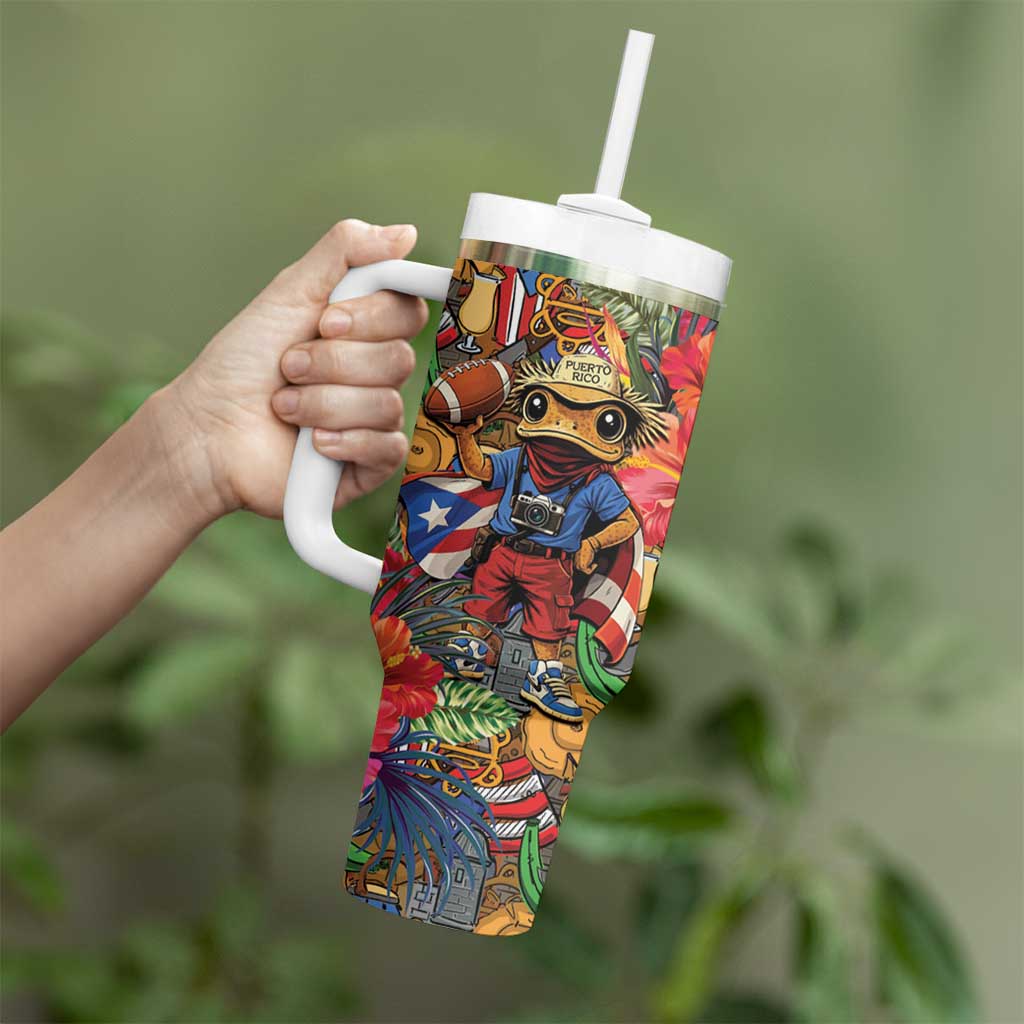 Funny Benito Bowl Tumbler With Handle Puerto Rican Coquí Football