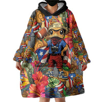 Funny Benito Bowl Wearable Blanket Hoodie Puerto Rican Coquí Football