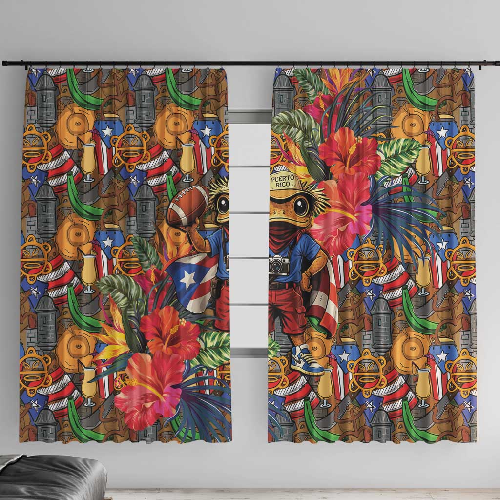 Funny Benito Bowl Window Curtain Puerto Rican Coquí Football