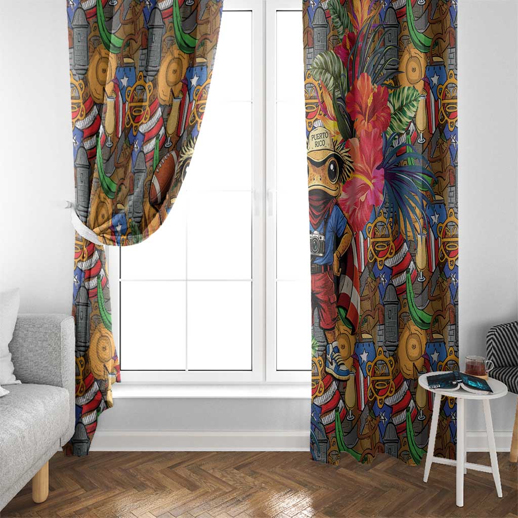 Funny Benito Bowl Window Curtain Puerto Rican Coquí Football