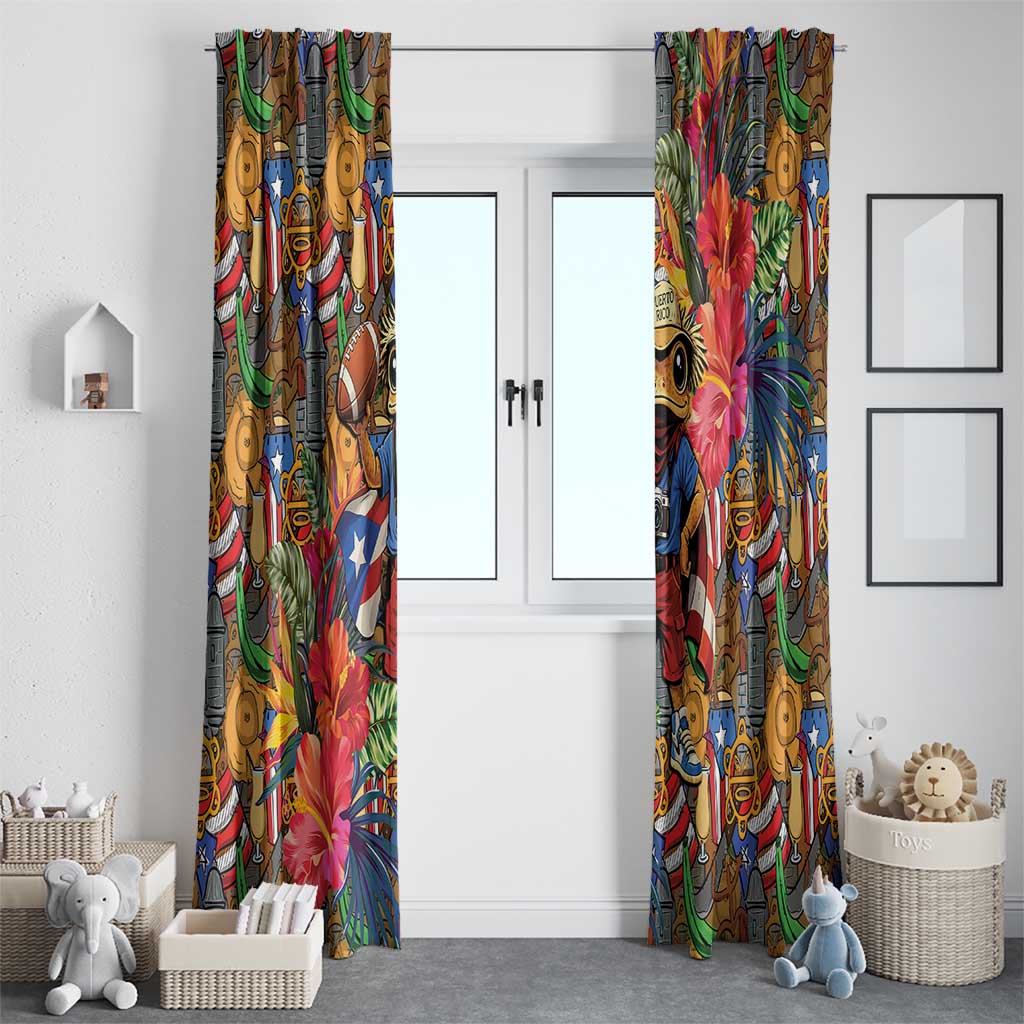 Funny Benito Bowl Window Curtain Puerto Rican Coquí Football