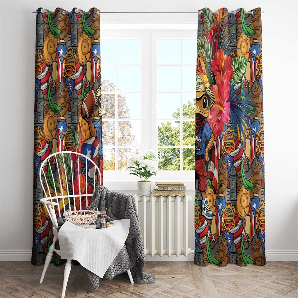 Funny Benito Bowl Window Curtain Puerto Rican Coquí Football