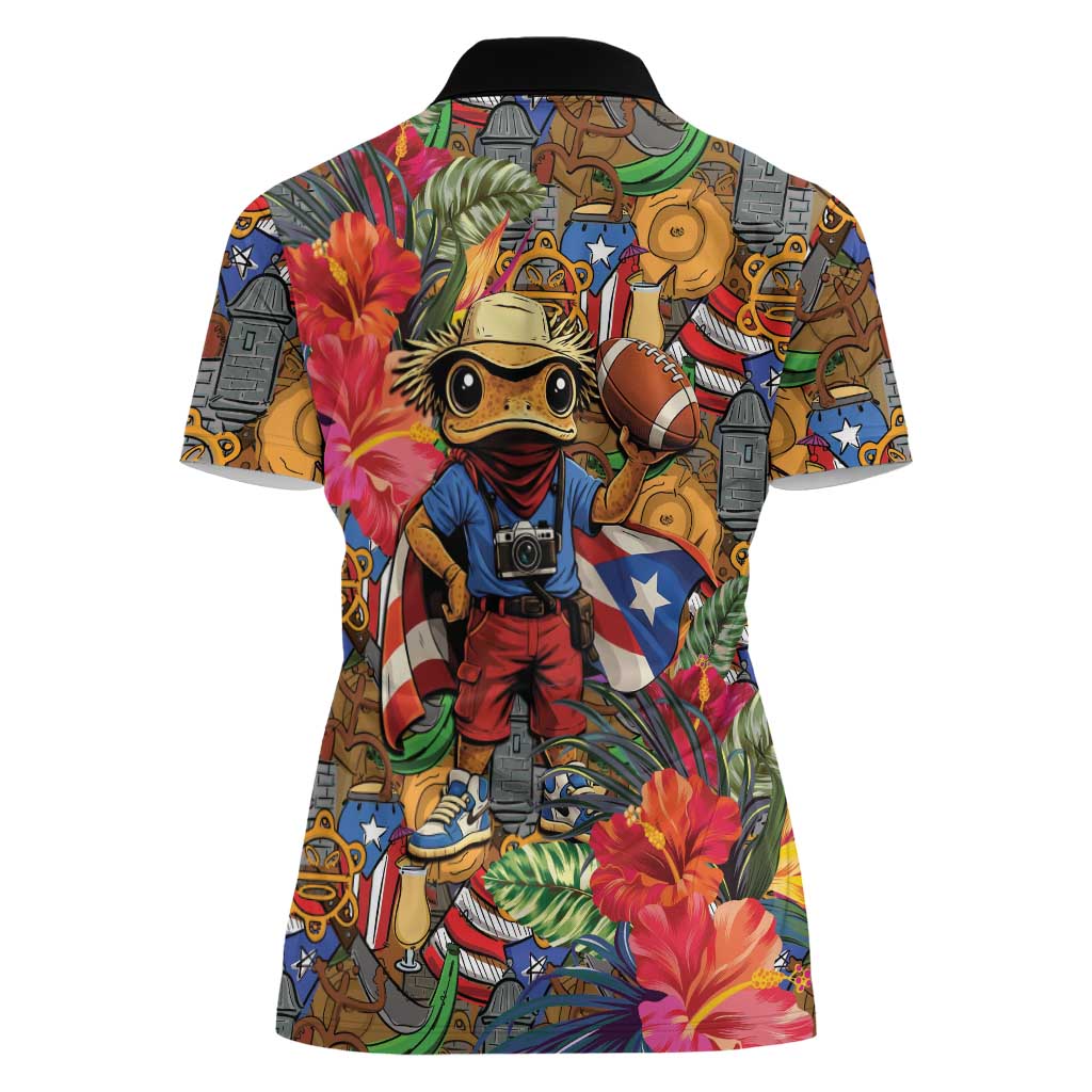 Funny Benito Bowl Women Polo Shirt Puerto Rican Coquí Football