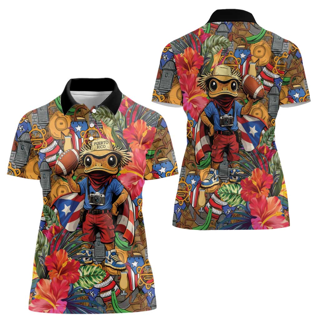 Funny Benito Bowl Women Polo Shirt Puerto Rican Coquí Football