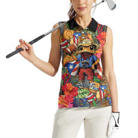 Funny Benito Bowl Women Sleeveless Polo Shirt Puerto Rican Coquí Football