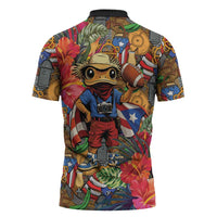 Funny Benito Bowl Zipper Polo Shirt Puerto Rican Coquí Football