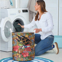 Patriotic Coqui Frog Football Laundry Basket 250 Years of Freedom Puerto Rico Flag Stand