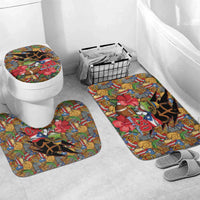 Patriotic Coqui Frog Football Bathroom Set 250 Years of Freedom Puerto Rico Flag Stand