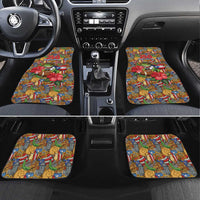 Patriotic Coqui Frog Football Car Mats 250 Years of Freedom Puerto Rico Flag Stand