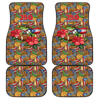 Patriotic Coqui Frog Football Car Mats 250 Years of Freedom Puerto Rico Flag Stand
