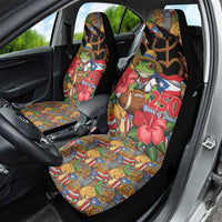 Patriotic Coqui Frog Football Car Seat Cover 250 Years of Freedom Puerto Rico Flag Stand