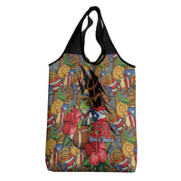 Patriotic Coqui Frog Football Grocery Bag 250 Years of Freedom Puerto Rico Flag Stand