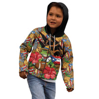 Patriotic Coqui Frog Football Kid Hoodie 250 Years of Freedom Puerto Rico Flag Stand
