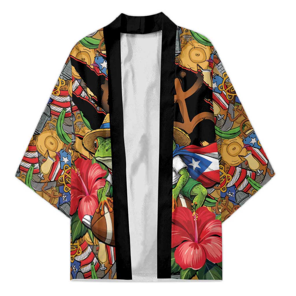 Patriotic Coqui Frog Football Kimono 250 Years of Freedom Puerto Rico Flag Stand
