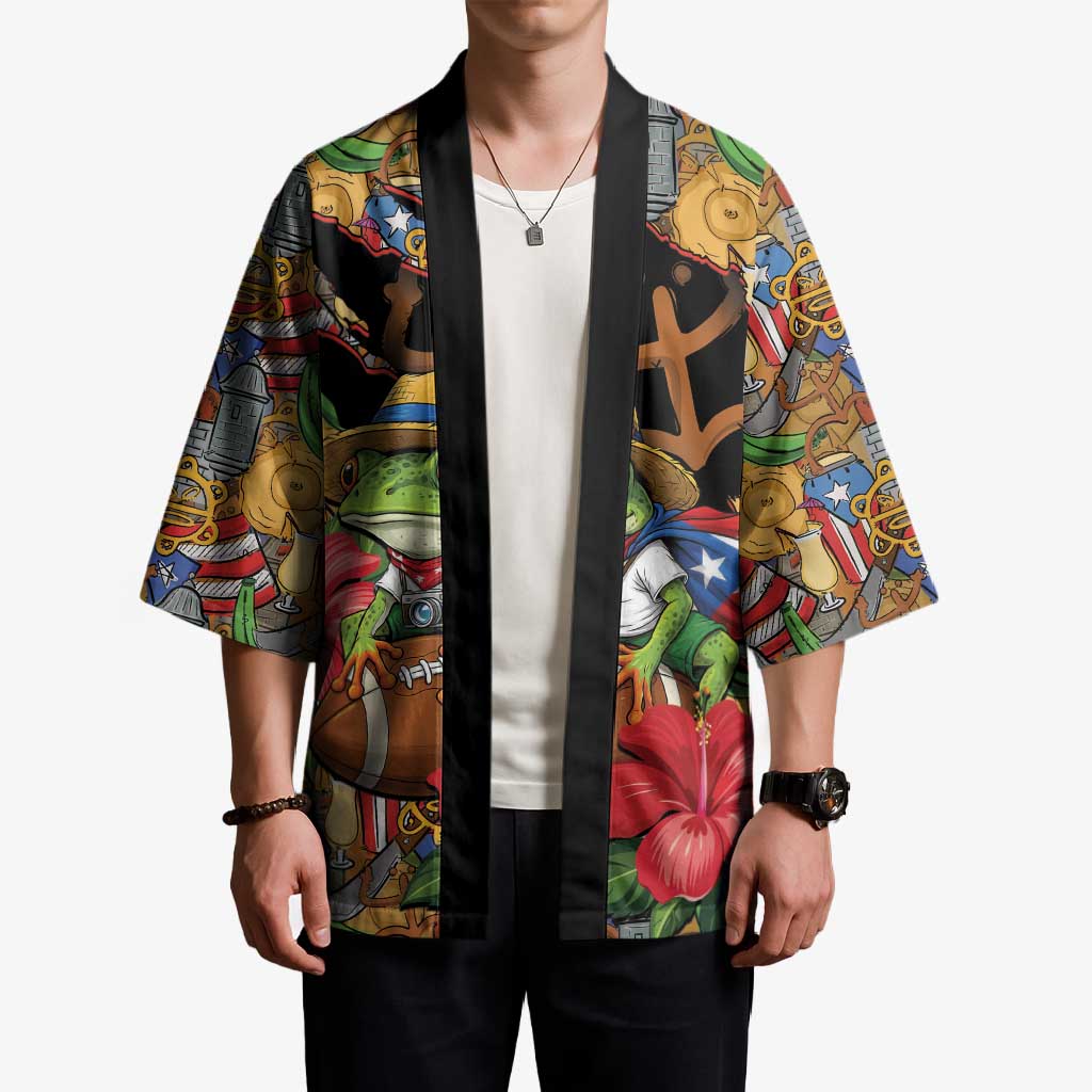 Patriotic Coqui Frog Football Kimono 250 Years of Freedom Puerto Rico Flag Stand
