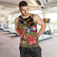 Patriotic Coqui Frog Football Men Tank Top 250 Years of Freedom Puerto Rico Flag Stand