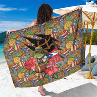 Patriotic Coqui Frog Football Sarong 250 Years of Freedom Puerto Rico Flag Stand