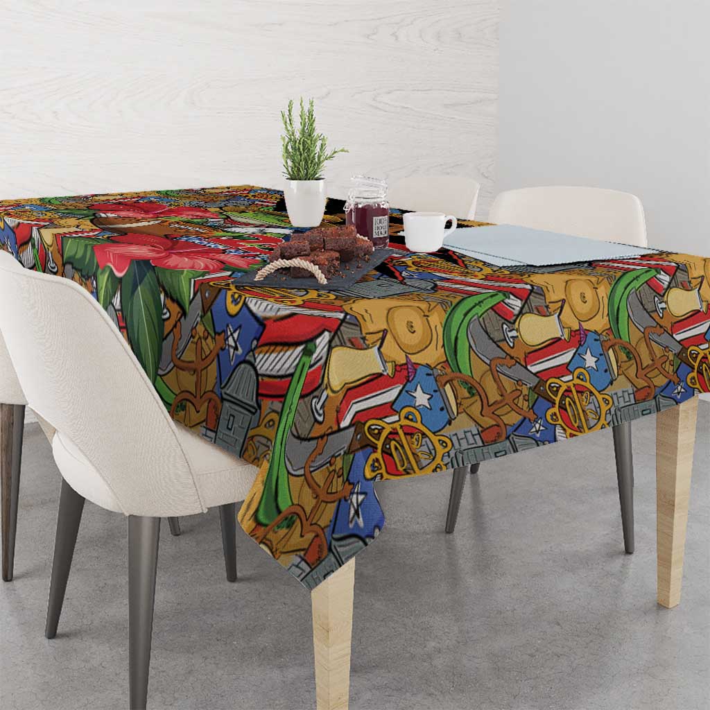 Patriotic Coqui Frog Football Tablecloth 250 Years of Freedom Puerto Rico Flag Stand