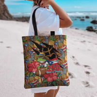 Patriotic Coqui Frog Football Tote Bag 250 Years of Freedom Puerto Rico Flag Stand