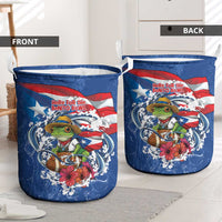 Puerto Rican Coquí Football Laundry Basket Here For The Benito Bowl