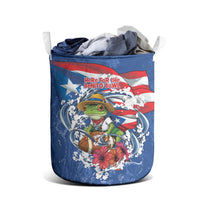 Puerto Rican Coquí Football Laundry Basket Here For The Benito Bowl