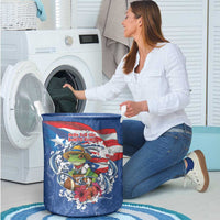 Puerto Rican Coquí Football Laundry Basket Here For The Benito Bowl