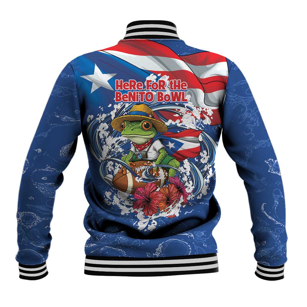 Puerto Rican Coquí Football Baseball Jacket Here For The Benito Bowl