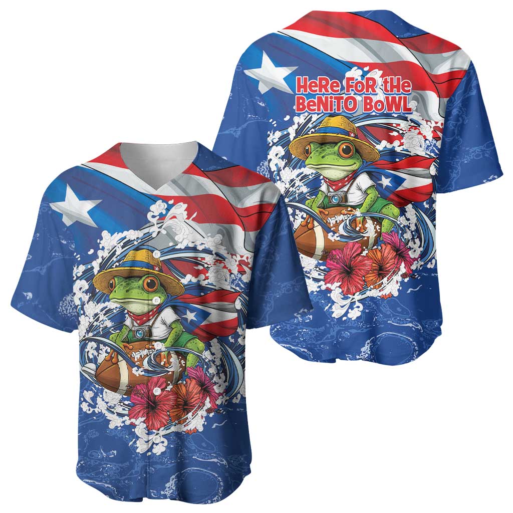 Puerto Rican Coquí Football Baseball Jersey Here For The Benito Bowl