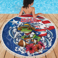 Puerto Rican Coquí Football Beach Blanket Here For The Benito Bowl