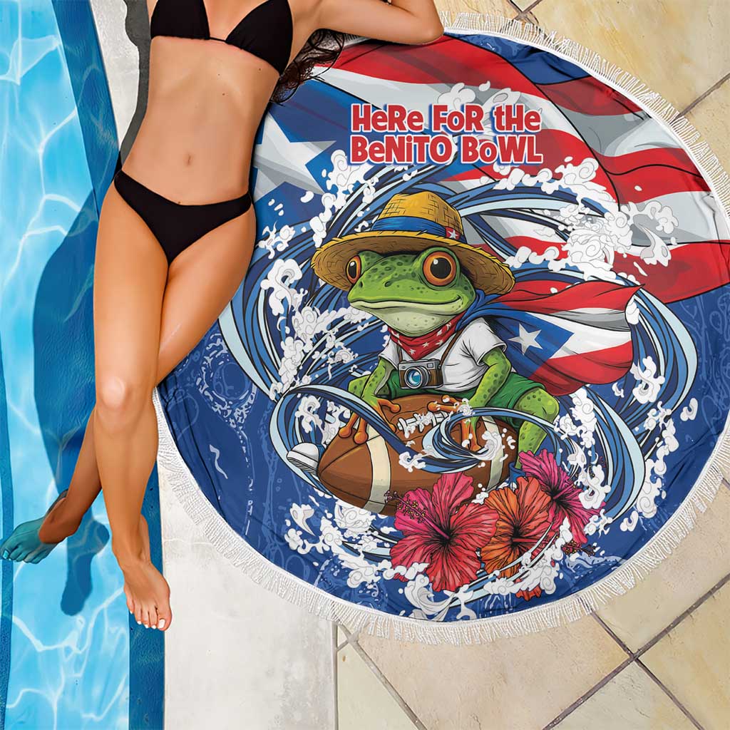 Puerto Rican Coquí Football Beach Blanket Here For The Benito Bowl