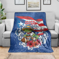 Puerto Rican Coquí Football Blanket Here For The Benito Bowl