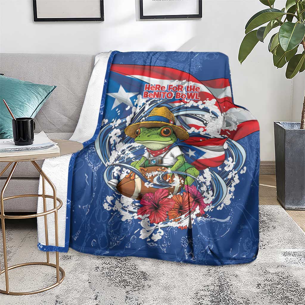 Puerto Rican Coquí Football Blanket Here For The Benito Bowl