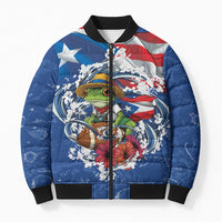 Puerto Rican Coquí Football Bomber Puffer Jacket Here For The Benito Bowl