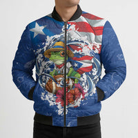 Puerto Rican Coquí Football Bomber Puffer Jacket Here For The Benito Bowl