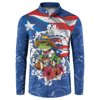 Puerto Rican Coquí Football Button Sweatshirt Here For The Benito Bowl