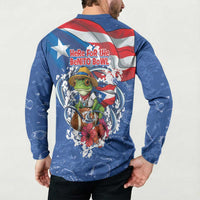 Puerto Rican Coquí Football Button Sweatshirt Here For The Benito Bowl