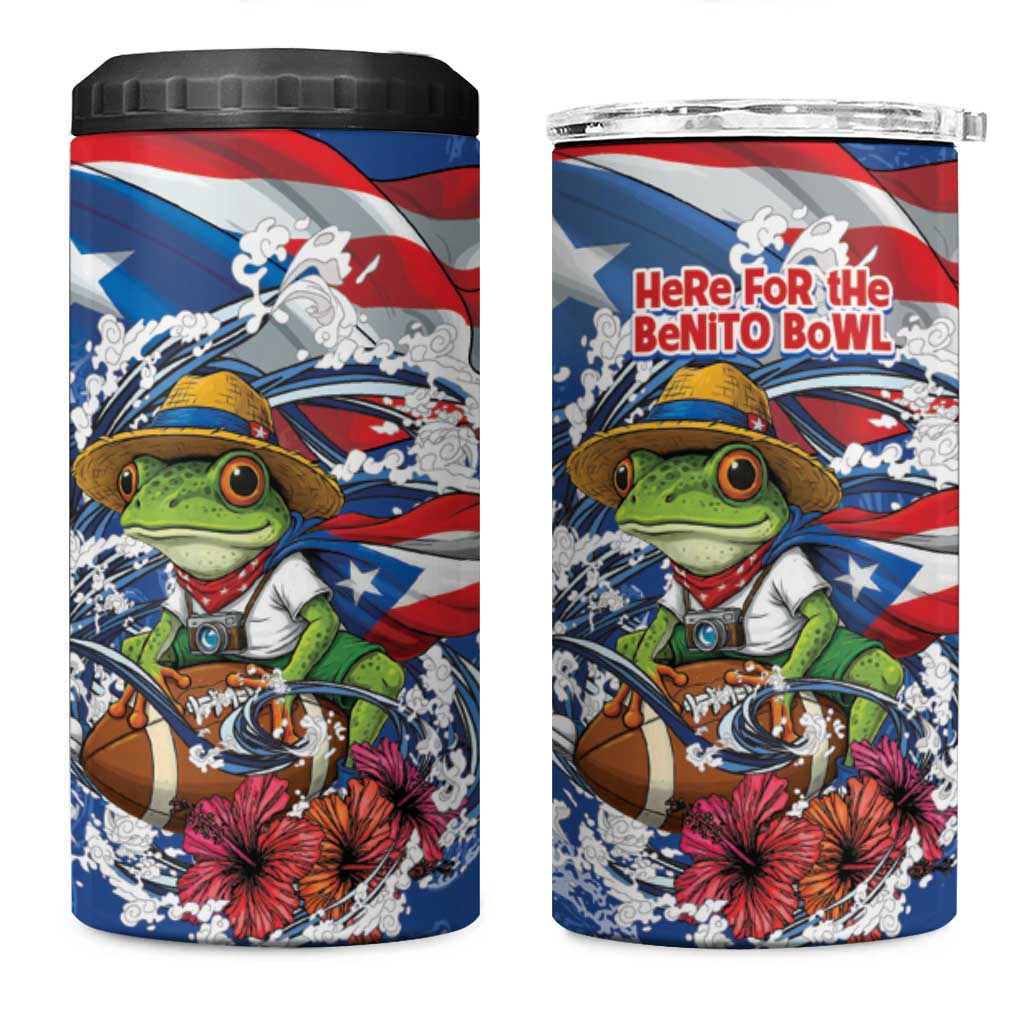 Puerto Rican Coquí Football 4 in 1 Can Cooler Tumbler Here For The Benito Bowl