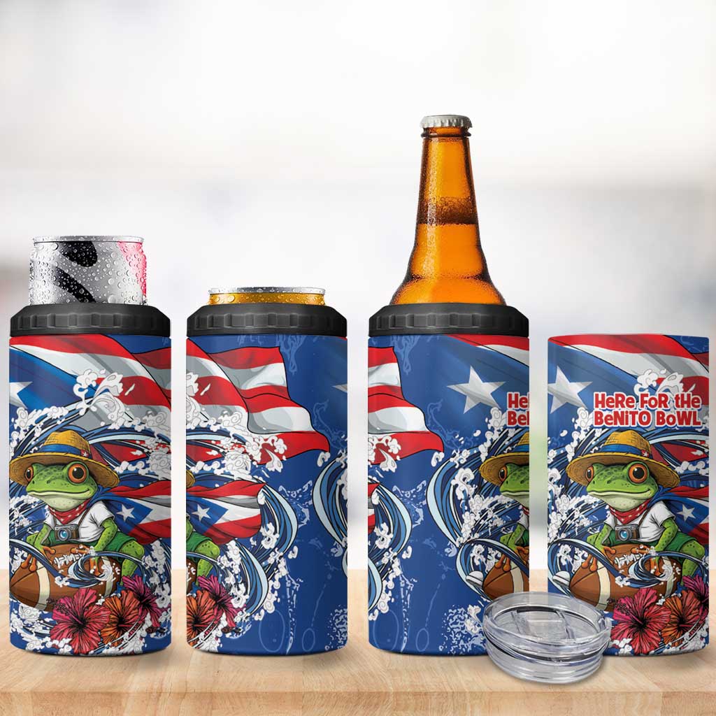 Puerto Rican Coquí Football 4 in 1 Can Cooler Tumbler Here For The Benito Bowl