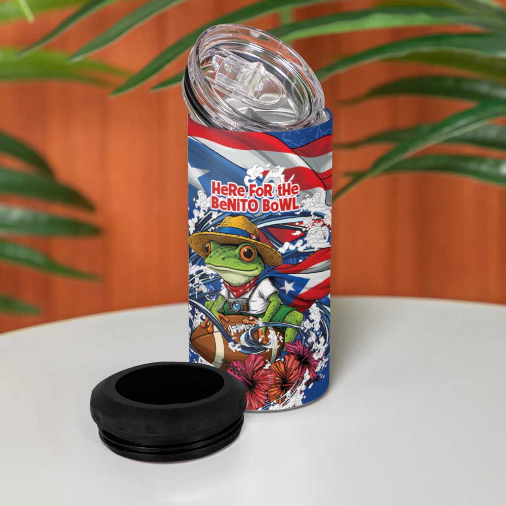 Puerto Rican Coquí Football 4 in 1 Can Cooler Tumbler Here For The Benito Bowl