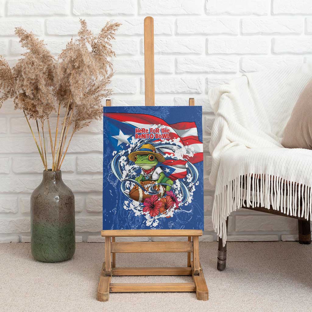Puerto Rican Coquí Football Canvas Wall Art Here For The Benito Bowl